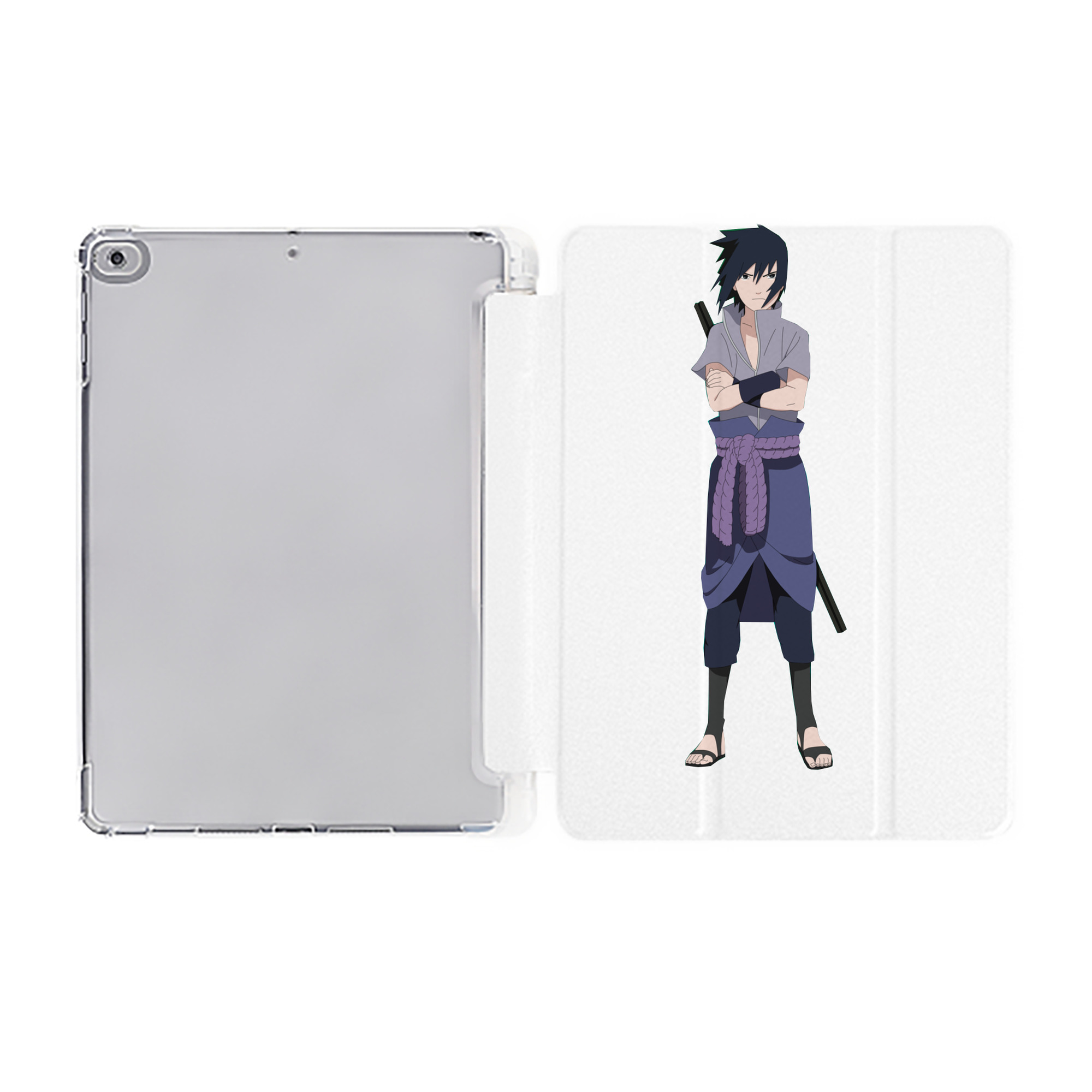 （画像用） NARUTO -ナルト- うちは サスケ Uchiha Sasuke IPad ケース ペン収納付き 三つ折りスタンド PUレザー×シリコン 対応機種9.5/10.5/10.9インチ